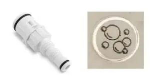 Leegloop Adapter en knop op de Pomp